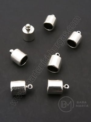 Varf metalic 12x8mm culoare argintie gaură 6mm 1 pachet 10 buc 308087