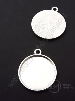 Pandantiv metalic 24x21mm bază încastrată 18mm 1 pachet 10 buc 306283
