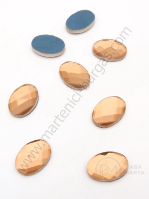 Pahar oval 10x14mm auriu pentru lipici hot 1 pachet 20 buc 151411