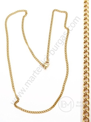 Collier oțel 2.7x2.2x0.6mm culoare aurie lungime 45cm 1 buc 281264