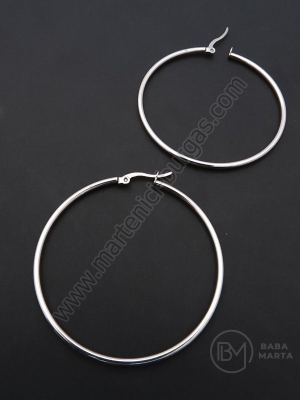 Cercei rotunzi OȚEL 70x2mm color argintie 1 pereche 281290