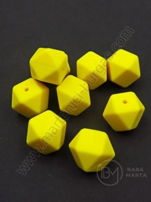 Mărgele silicon polygon 17x17mm galben 1 pachet 2 buc 317014