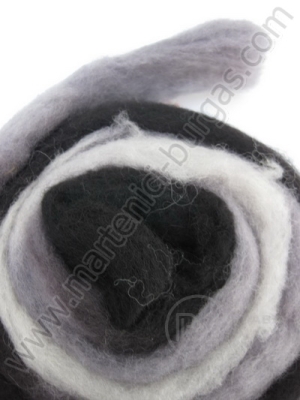 Bandă de pâslă de lână albă gri neagră 50g. 431352