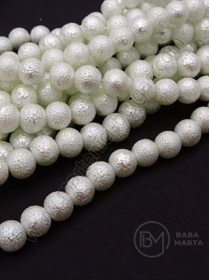 Șir de perle 6mm glass albă brută ~80cm ~145 pieces 341074