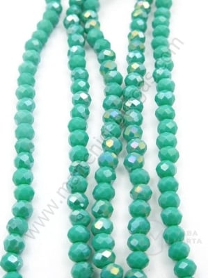 Șir de cristale 4x3mm verde solid 1 brad 41cm ~120 buc 342260