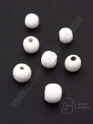 Bilă de lemn 10x9mm gaură albă 3.5mm 1 paquet 40g ~107 pcs 321170
