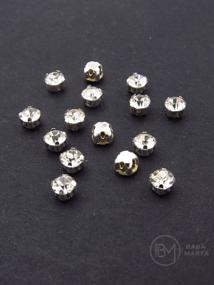 Pietricelă de sticlă (cristal) transparentă 4x3mm în coș metalic alb 100 buc 151779