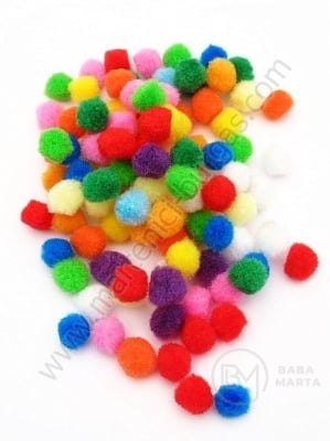 Pompom 10mm MIX 1 pachet 100 buc 461451