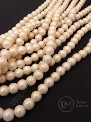 Șir de perle 8mm sticla roz pal mat ~80cm ~105 bucati 341058