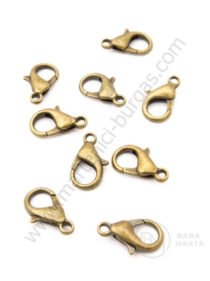 Închizatore metallice 14x8mm culoare bronz antique 1 pachet 20 buc 301891