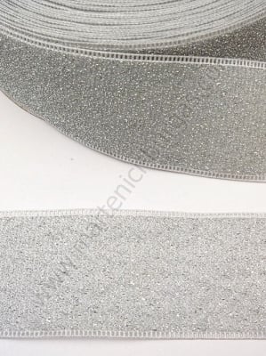 Panglică argintie 38mm cu șchiopă, 1 pack, 5 meters, 451440