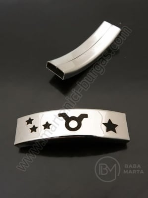 Placă zodiacală Taur OȚEL 40x12mm gaură 10x3mm 1 buc 305635