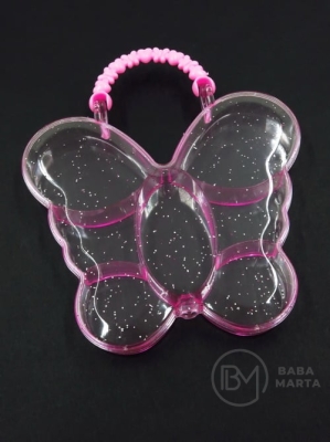 Cutie pentru mărgele fluture 14x13x2.2cm plastic 171185