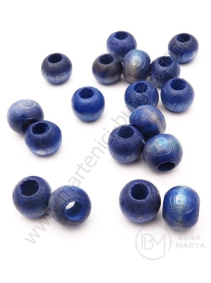 Bilă de lemn 9x11mm gaură albastră ~5mm 1 paquet 40g ~125buc 321261