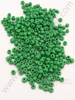 Margele de sticla verde solid 2mm 50g 332005