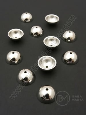 Margele SSV pălărie 12x5mm argintiu gaură 1mm 1 pachet 100 buc 318652
