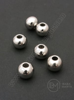 Lama otel 10x8mm argintie gaura 3mm 1 buc 309328