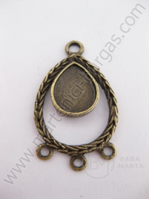 Pandantiv metalic 28x17mm bronz antic 1 buc 308034