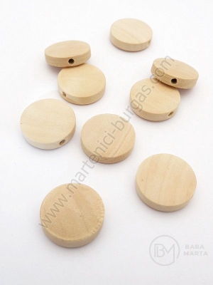 Mărgele din lemn 15x5mm natural, orificiu 1.5mm, 20 buc. 321323