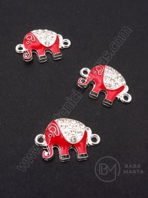Elefant cu cristale 24x16mm rosu 1 pachet 5 buc 304020