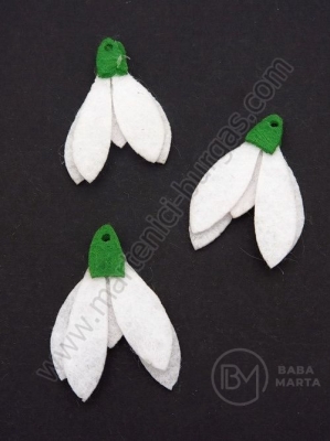 Pendant din pâslă tip ghiocel 30x22mm 10 buc 182238