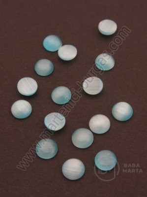 Cabochon sticla 6x3mm ochi de pisică albastru lumina 20 buc 191029