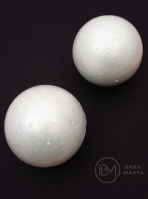 Bilă de polystyrene 68mm pentru decor 5 piese 181726