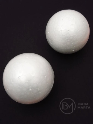 Bilă din polystyrene expandat 78mm pentru decor 2 pieces 181727