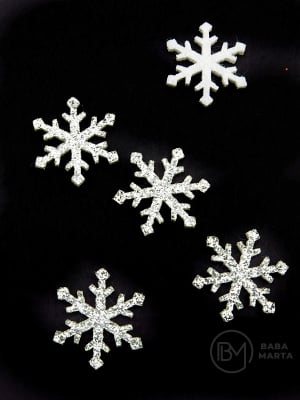 Fetru fulg de snow 20mm argintiu 20 bucati 182812