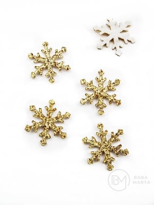 Fetru fulg de snow 20mm auriu 20 bucati 182813
