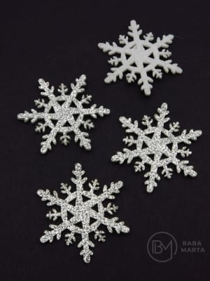 Fetru fulg de snow 40mm argintiu 10 bucati 182814