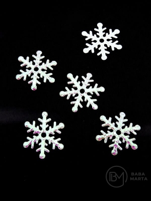 Fulg de snow 20mm curcubeu alb 50 bucati 182816