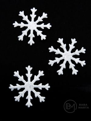 Fetru fulg de snow 28mm alb 30 bucati 182818