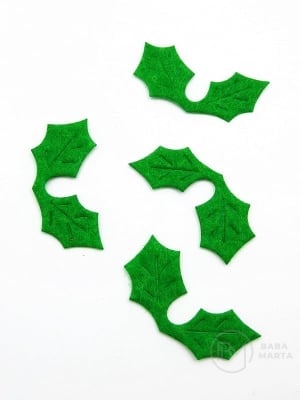 Frunze din pâslă 35x17x1mm verde 50 bucăți 182819