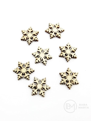 Fulgi de zăpadă din lemn 17x2.5mm 20 bucăți 182832