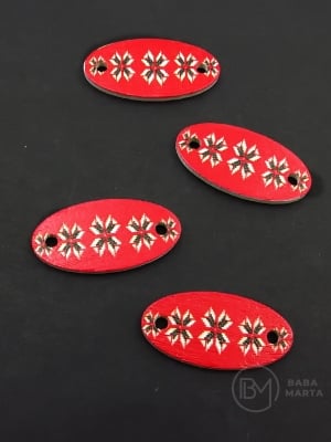 Oval cu broderie 30x15x2mm lemn 10 buc 182866