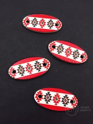 Oval cu broderie 30x15x2mm lemn 10 buc 182867