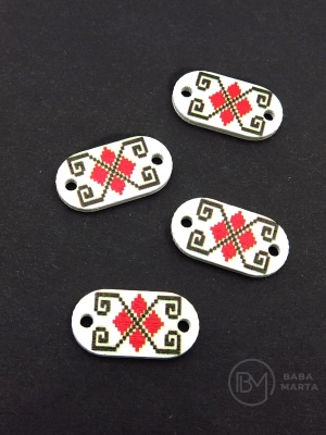 Oval cu broderie 25x13x2mm lemn 10 buc 182868