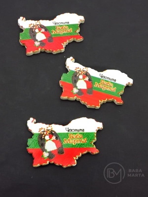 Hartă Bulgaria 34x22x2mm lemn 10 bucăți 182877