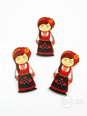 Fecioară cu costum 40x17x2mm lemn 10 buc 182881