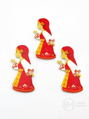 Fecioară cu costum 40x20x2mm lemn 10 bucăți 182883