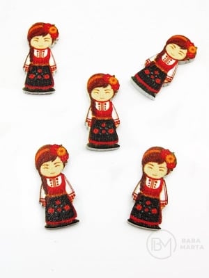 Fecioară cu costum 24x10x2mm lemn 10 buc 182885