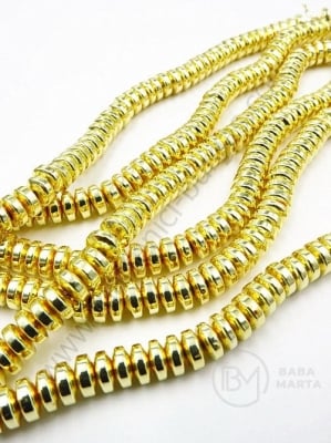 Hematit nemagnetic 6x3mm culoare aurie ~145 bucăți 40cm 1 greutate 352893