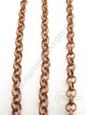 Lanț metalic 4x1mm culoare cupru 1 metru 301255