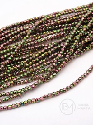 Mărgele de hematit fațetate, nemagnetice, 2mm, 40cm ~200 buc 1 buc 352586