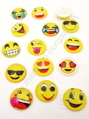 Cabochon 12x4mm emoji mix 1 pachet 20 buc 191309