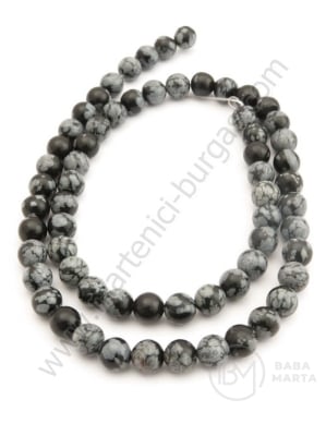 Bilă de obsidian fulg de nea 6mm ~61 buc 1 buc 351439