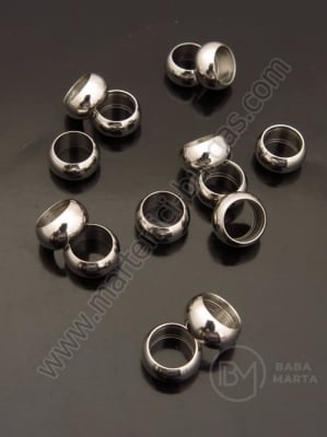 Mărgele 10x5mm OȚEL (304) culoare argintie gaură 7.5mm 1 buc 307014