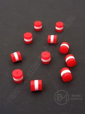 Cilindru roșu, alb, roșu 6x7mm diametru 1.5mm 1 pachet 50 buc 312482