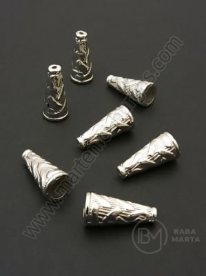 Mărgele SSV pălărie 8x18mm culoare argintie 1 pachet 50 buc 318654
